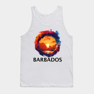 Barbados Sunset (with Black Lettering) Tank Top